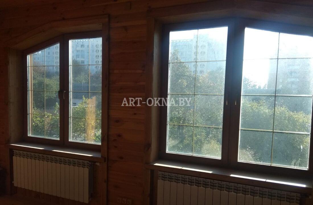 Деревянные окна, лиственница с шпросом